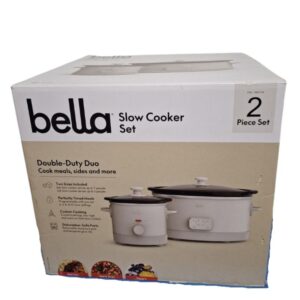 Bella 6-Quart Programmable Slow Cooker with Additional 2-quart Slow Cooker Set - New