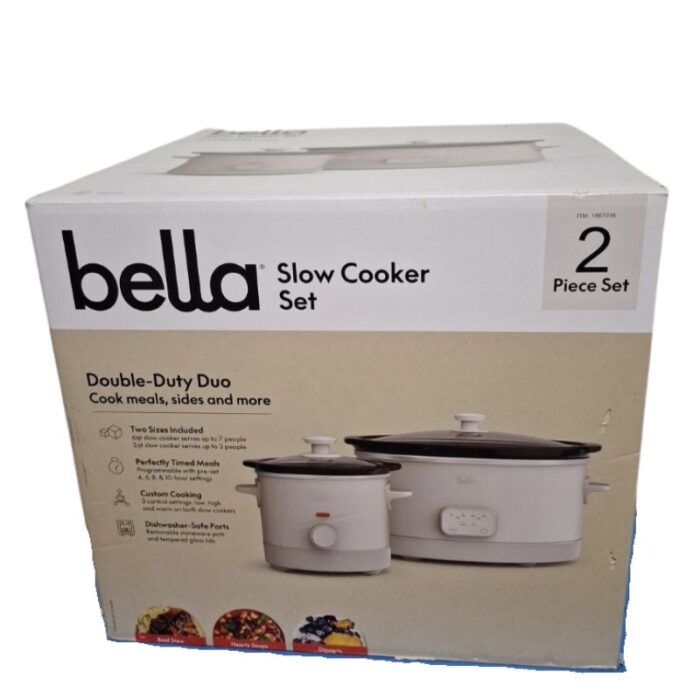 Bella Slow Cooker Set, 6-Quart & 2-Quart Programmable