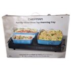 Chefman Family-Sized Glass Top Warming Tray 21in X 16in