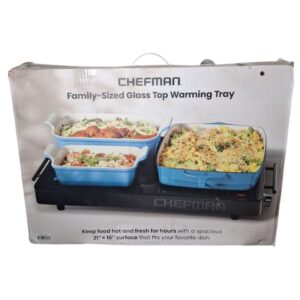 Chefman Family-Sized Glass Top Warming Tray 21" X 16" - New Open Box