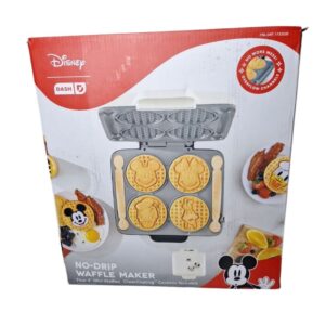 Dash Mickey & Friends Waffle Maker 4 Mini Waffles No-Drip Nonstick Ceramic - New Open Box