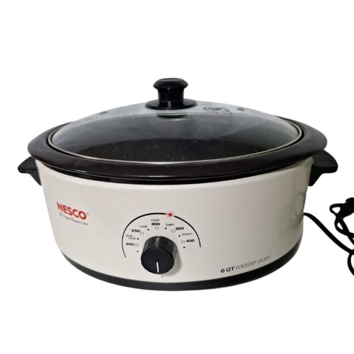 Nesco 6 Qt. Porcelain Roaster Oven, White, 4816-14