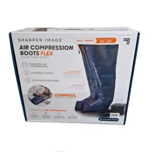 Sharper Image Flex Leg Recovery Air Compression Boots Large/X-Large 5'9-6'3 BLUE - New Open Box
