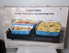 Chefman Family-Sized Glass Top Warming Tray 21" X 16" - New Open Box