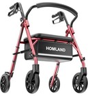 HOMLAND Lightweight Rolling Walker with Seat for Seniors 350lb Capacity Foldable - New