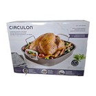 CIRCULON Oval Large Roasting Pan w/ Rack 18" x 15" , Nonstick , Steel - New